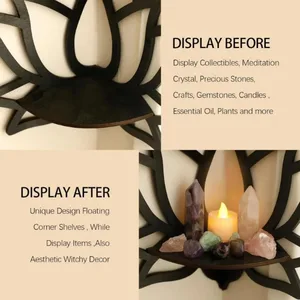 Duvar Rafı, Yüzen Çiçek, Kristal Raf, Teşhir, Dekorasyon, Estetik, Ev Dekorasyonu, Ahşap Moderna 8 en çok satılan, oturma odası için bir raf-no. 1