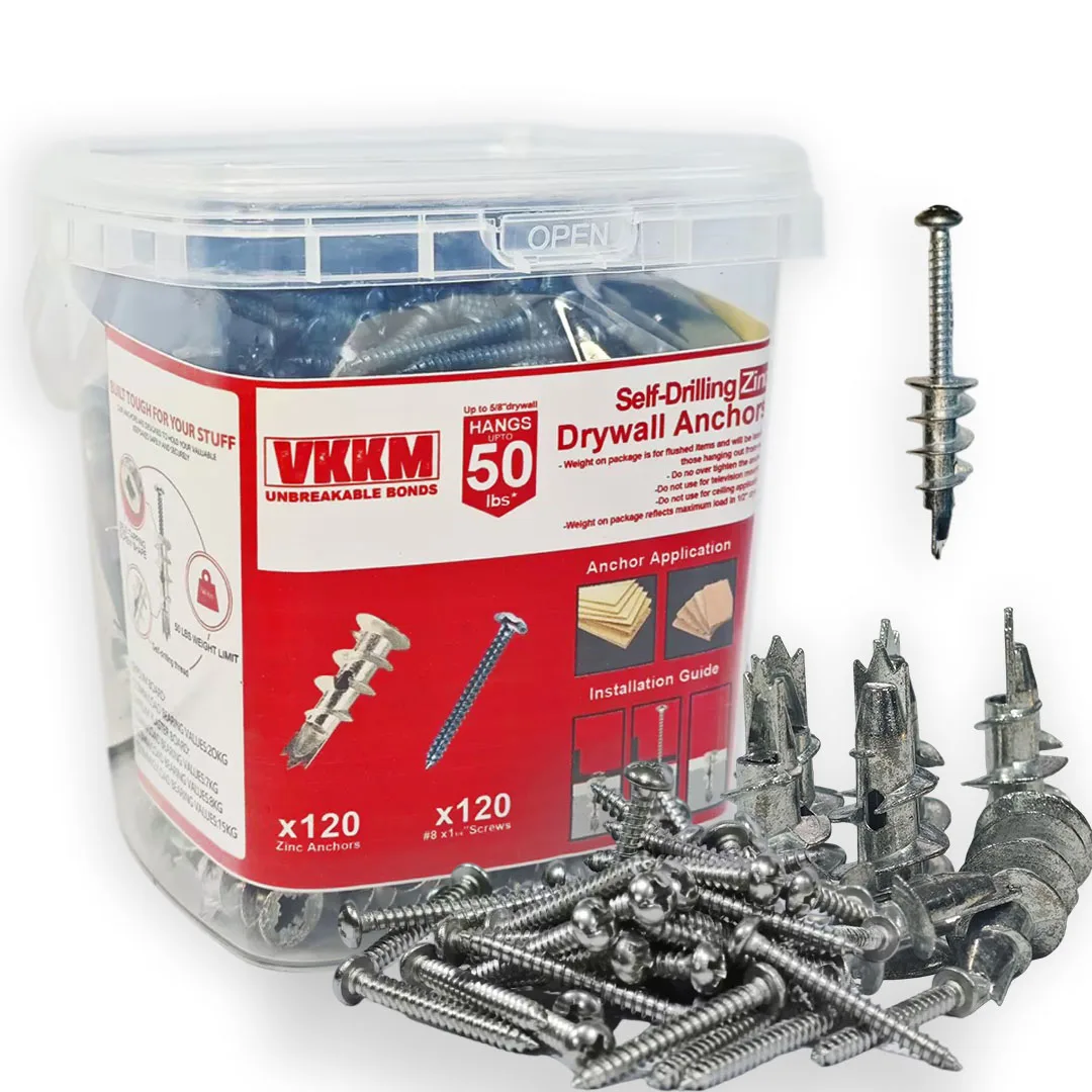

VKKM 240-Piece Self-Drilling Anchor Set, Made Of Galvanized Material, Suitable For Installing Wall Paintings And Shelves