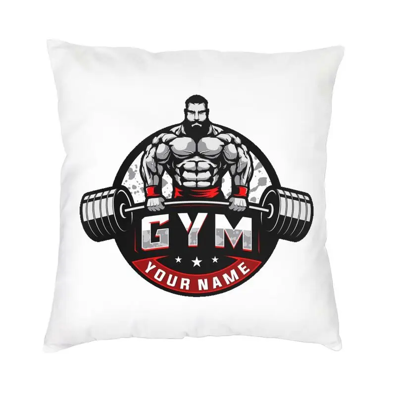 Soft Bodybuilding And Gym Logo Throw Pillow Cover Home Decor Custom Square Cushion Cover 40x40 Pillowcover for Sofa