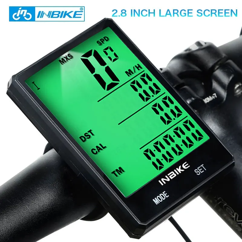 INBIKE 2.8 inch Bike Wireless Computer Rainproof Multifunction Riding Bicycle Odometer Cycling Speedometer Stopwatch Backlight