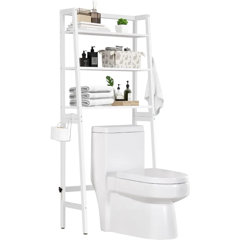 Over The Toilet Storage, Wooden 3-Tier Over-The-Toilet Rack Bathroom Space Saver Organizer, Freestanding Above Toilet