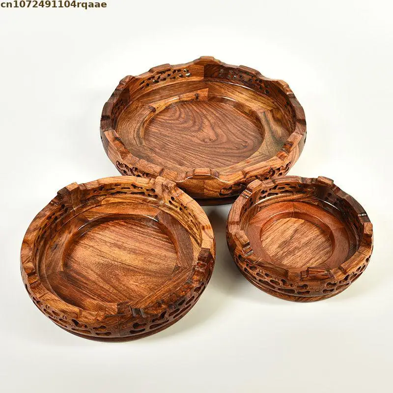 12-33cm Runder Massivholz-Präsentationsständer für Vasen, Bonsai, Pflanzen, Kristalle, Figuren, Heimdekoration, Teesets, Sockel – Detail 6