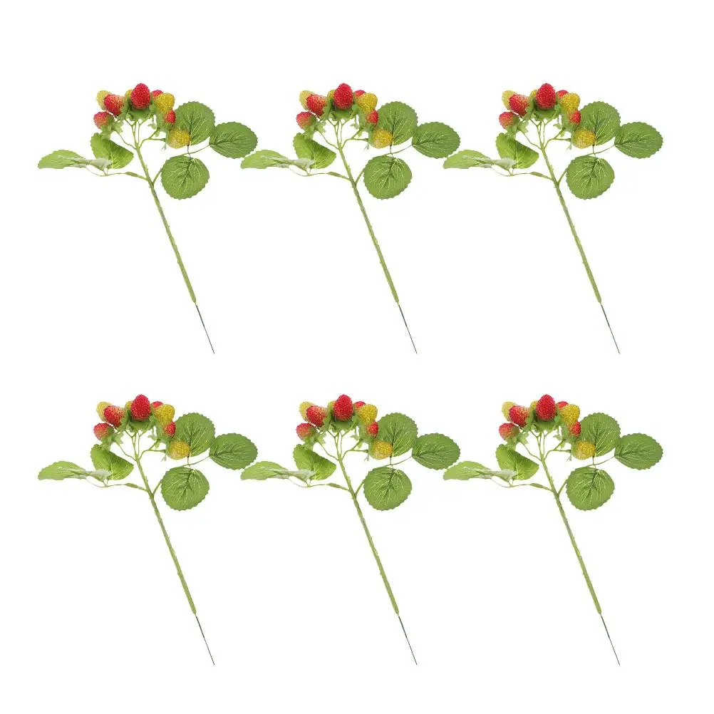 

6 Pcs Simulation Waxberry Fake Fruits Models Toy Extruder Plastic Decorations for Home Party Photo Prop Realistic Fruit Model