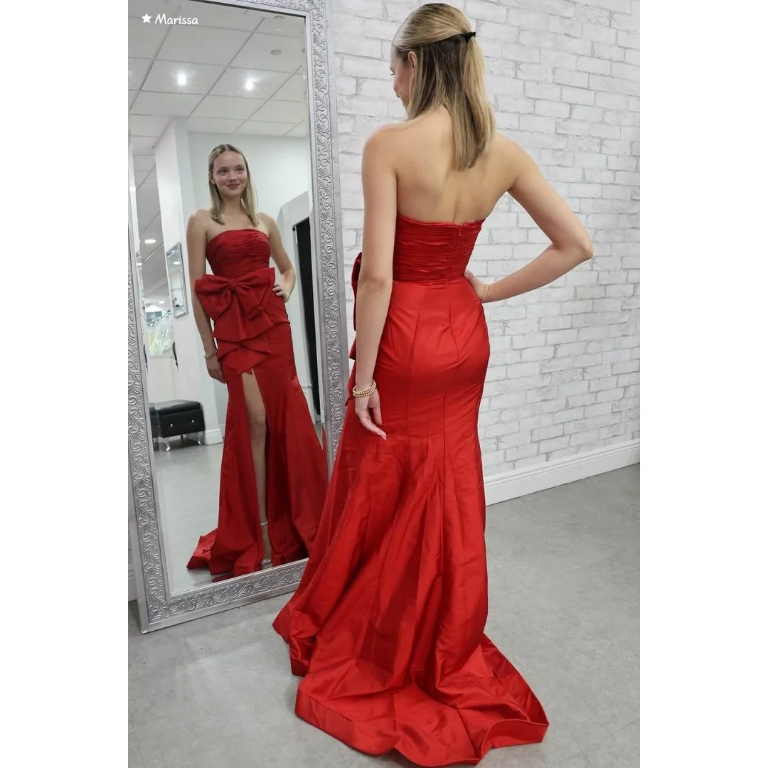 マリッサカスタムメイド女性のイブニングドレス 2025 エレガントな女性のドレスウェディングパーティーフィッシュテールオフショルダー花ボールガウン