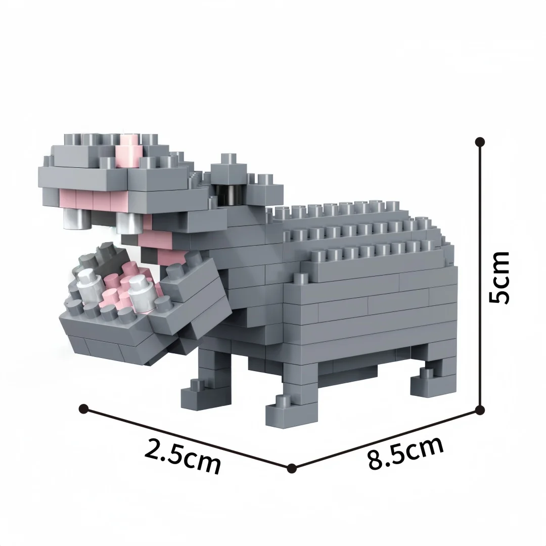 3D Mini-Zoo Mikro-Bausteine – Einfache Montage für Kinder, Handspielzeug mit Tieren, Puzzle-Geschenk, Weihnachtsparty-Geschenk/Geburtstagsgeschenk – Detail 12