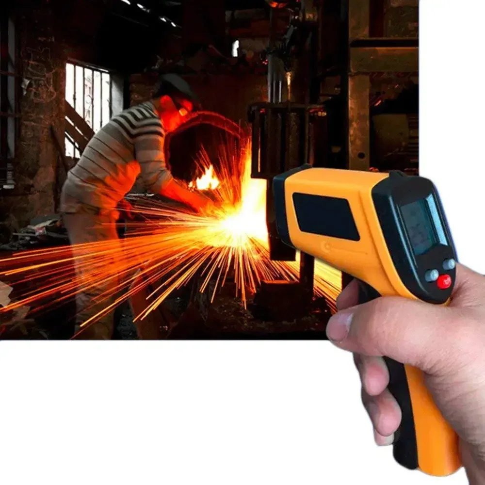 

Digital Infrared Thermometer Laser Industrial Temperature Gun Non-Contact with Backlight LCD Screen -50-380°C