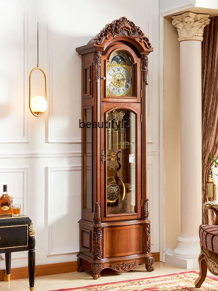 German Hermle European Style Mechanical Floor Living Room Chinese Retro Clock Vertical Clock Classical Pendulum Clock