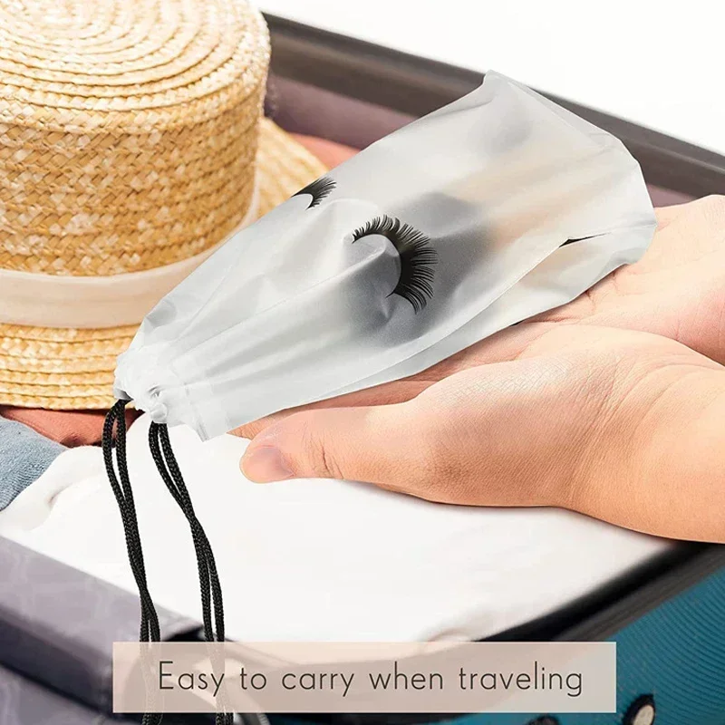 50 Pcs Eyelash Aftercare Reusable Bag Eyebrow Cosmetic Bags Lashes Extension Supplies Beauty Travel Pouch Makeup Tools
