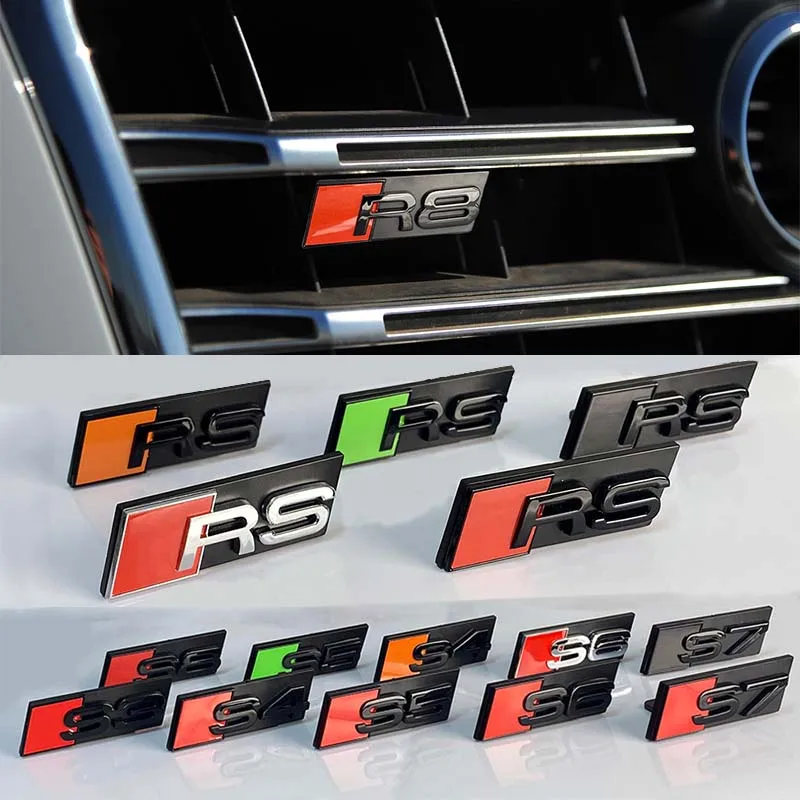 

3D ABS Chrome Logo S3 S4 S5 S6 S7 S8 RS R8 Grill Emblem Sticker Car Front Grille Badge For Audi S3 S4 S5 S6 S7 S8 Accrssories