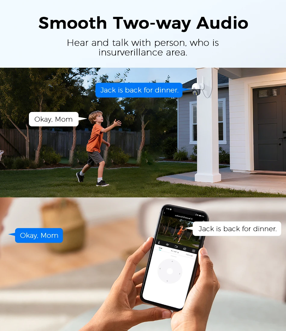 Hiseeu 4K 8MP Wifi PTZ Camera 5x Digital Zoom AI Human Detection Two-way Voice ONVIF Wireless IP Security Protection Camera
