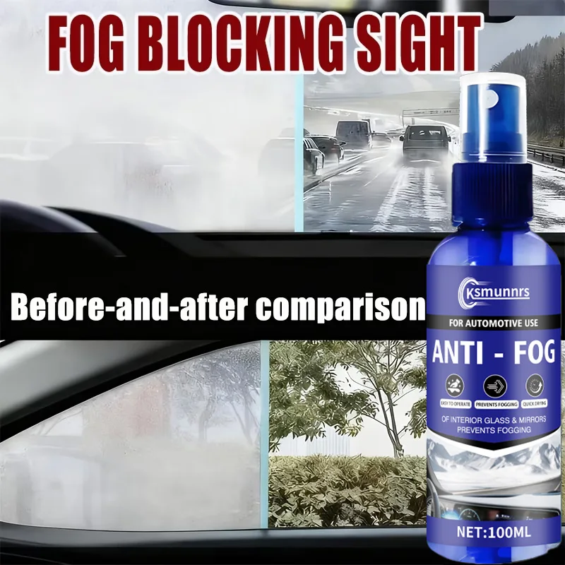 Multi-Purpose Anti-Freezing Anti-Fog Spray - Easy Defogging for Car Windows, Rearview Mirrors & Household Mirrors