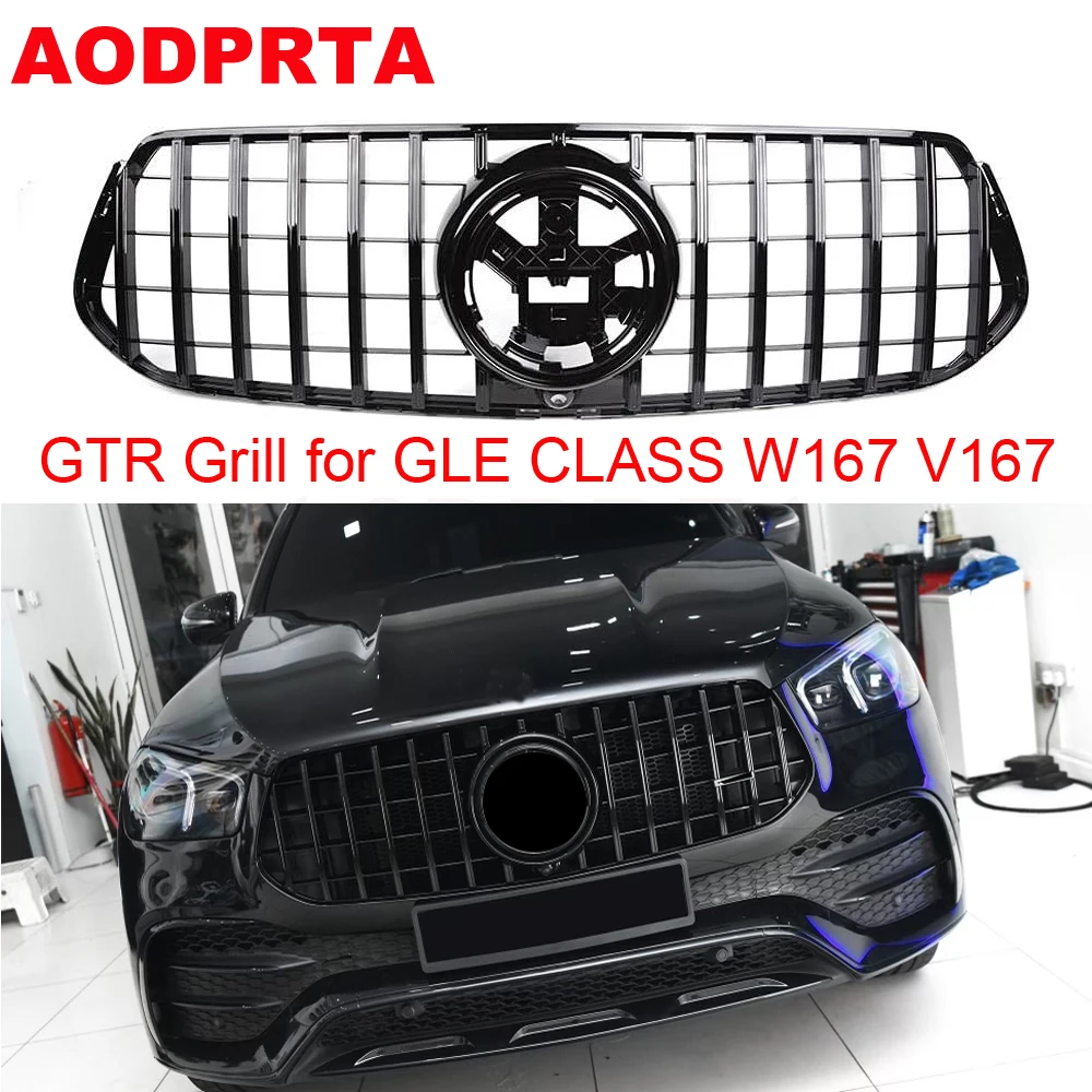 

W167 Grill Front Grille Hood For Mercedes GLE Class V167 C167 GLE 350 GLE450 SUV Sport Deluxe Edition 2020-2023 GTR Style