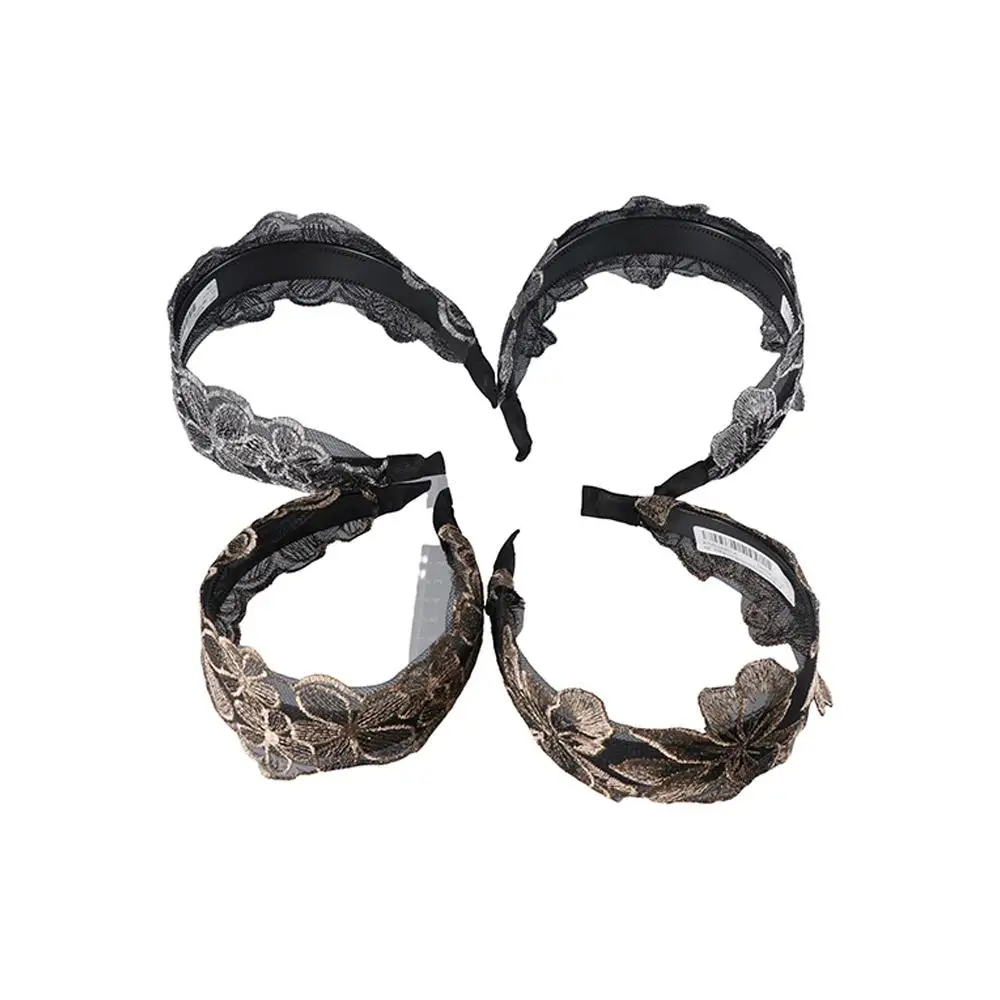 Retro Simple Summer Lace Flower Wash Face Women Hair Hoop Korean Style Hair Hoop Wide Edge Headband Mother Headdress