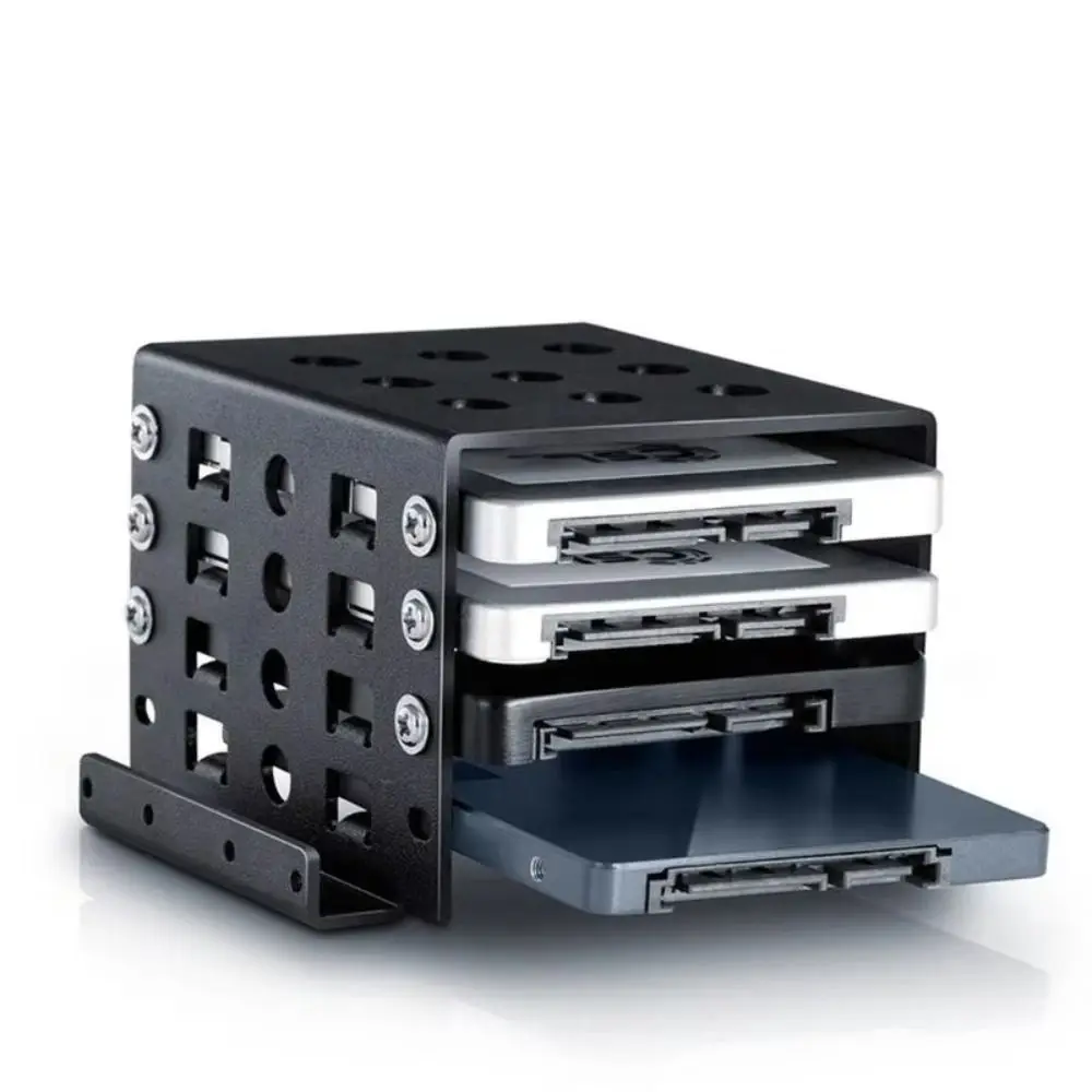 New 4 Bay Hard Drive Bay 2.5 Inch To 3.5 Inch with Screws Dock Holder Aluminum Alloy Accessories SSD Tray