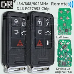 DR 434/868/902MHz ID46 PCF7953 Chip Half Smart/Keyless Go Car Remote Key For Volvo S60 S60L V40 V60 V70 XC60 XC70 S90 XC90 S80