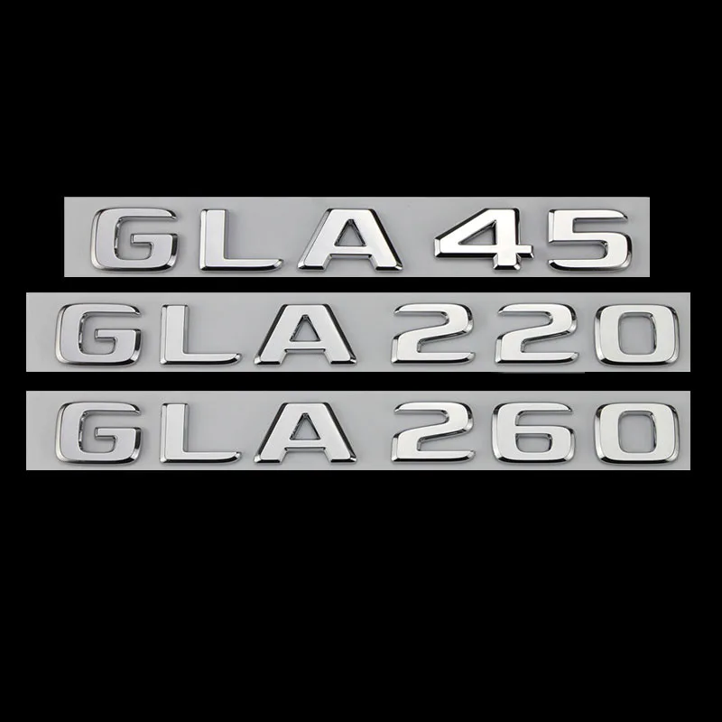 

Flat Silver 3D ABS GLA200 GLA220 GLA250 GLA260 GLA45 4MATIC Styling Emblem Badge Car Stickers For 16-22 Year Mercedes Benz