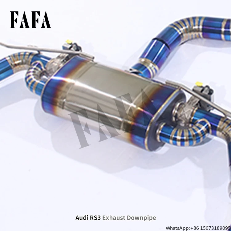 For  RS3 Titanium Exhaust System Mid-tail High-performance Catback Exhaust Pipe Electric Valve Muffler view 5