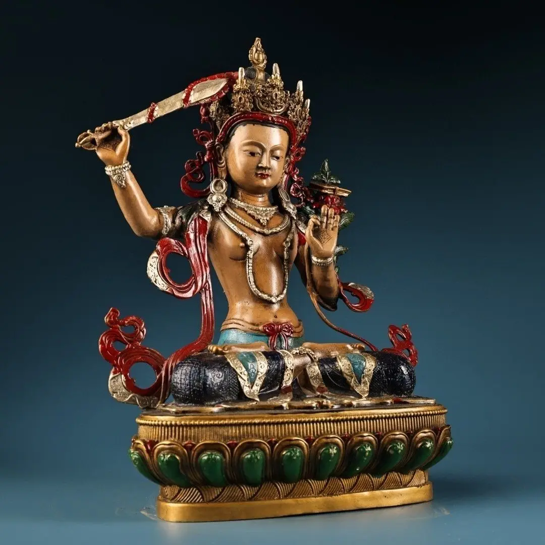 Tibetan wisdom Manjushri Bodhisattva Statue Sculpture Figurine Home Decoration Accessories