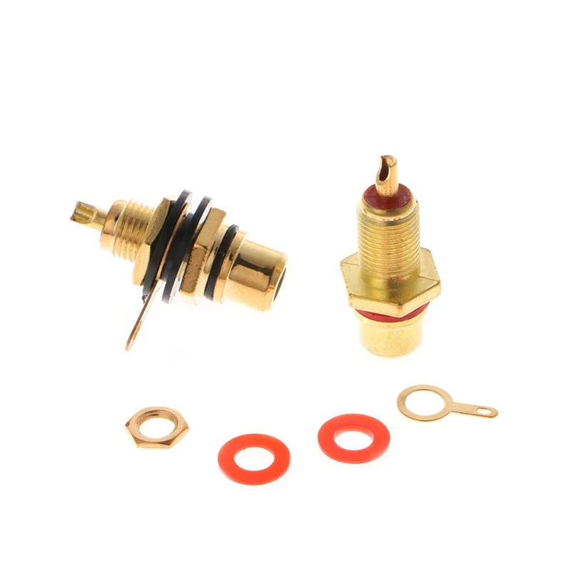 SZYA 1 Pair RCA Female Socket Connector Chassis Panel Mount Adapter o Terminal Pl