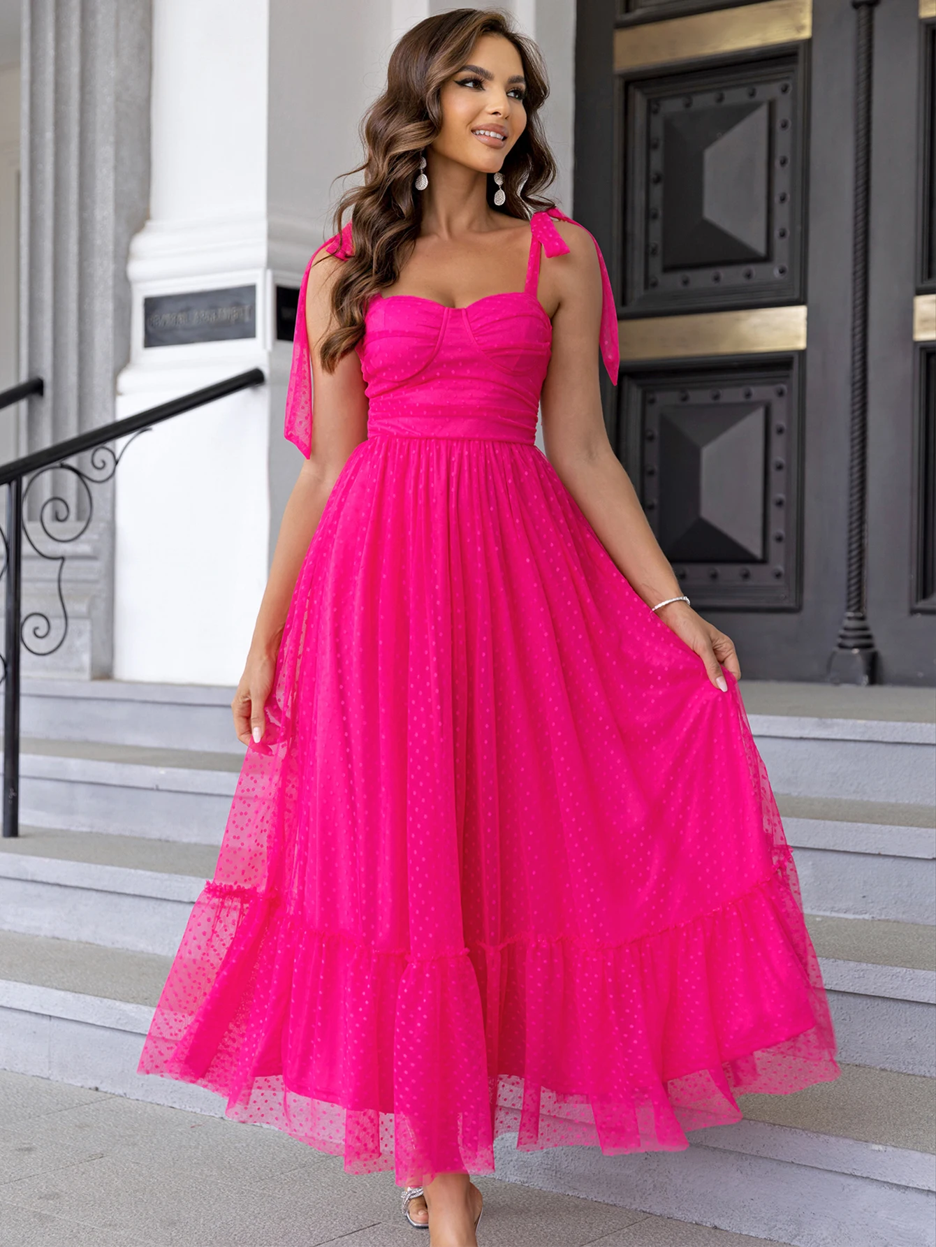 Sexy rückenfreies Mesh-Maxi-Slip-Sommerkleid für Damen, 2025, elegante lange Abschlussball-Abendkleider, luxuriöses Gaze-Geburtstagsparty-Kleid, Vestido