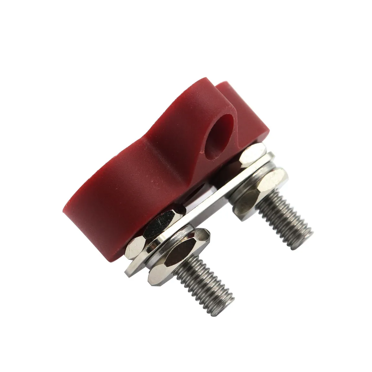 

48V Dual Terminal Stud Heavy Duty Power Distribution Block Reinforced Nylon Plastic Base for Car Boat Rv Truck Cable Termination