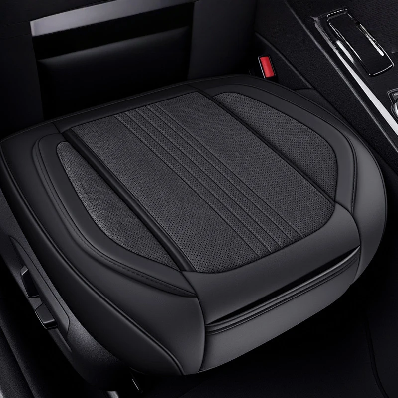 All-inclusive Car Front Seat Cover Perforated Breathable Pu Leather Universal Car Seat Cushion Cover Anti-slip Shock-absorbing