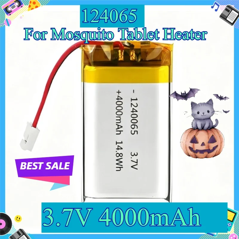 [New] 124065 Lithium Polymer Battery 3.7V 4000mAh 14.8Wh Ternary Li-Po Battery for Mosquito Tablet Heater