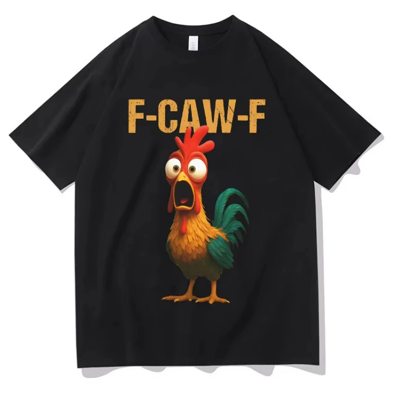 

Забавная летняя футболка F Caw F Chicken Harajuku, новая мужская футболка с короткими рукавами и юмором, эстетичная повседневная футболка с курицей, большие топы унисекс