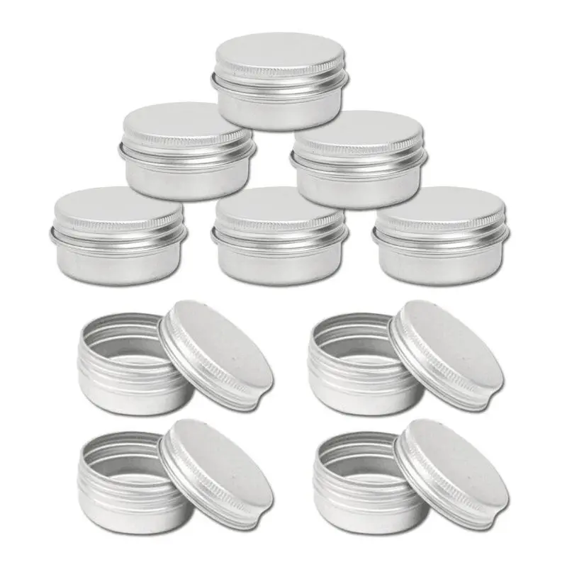 PACK of 25 - 15ml Aluminium Tin Large Make up Candle Pots Capacity Empty Big Cosmetic/Candle//Hair Product/Sweet Tin Jar