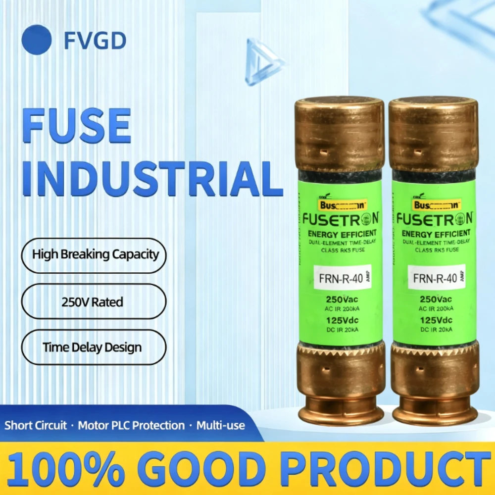 10PCS FRN-R-40 RK5 Time-Delay Current Limiting Fuse 40A 250VAC Dual Element Cartridge Fuse for Circuit Protection