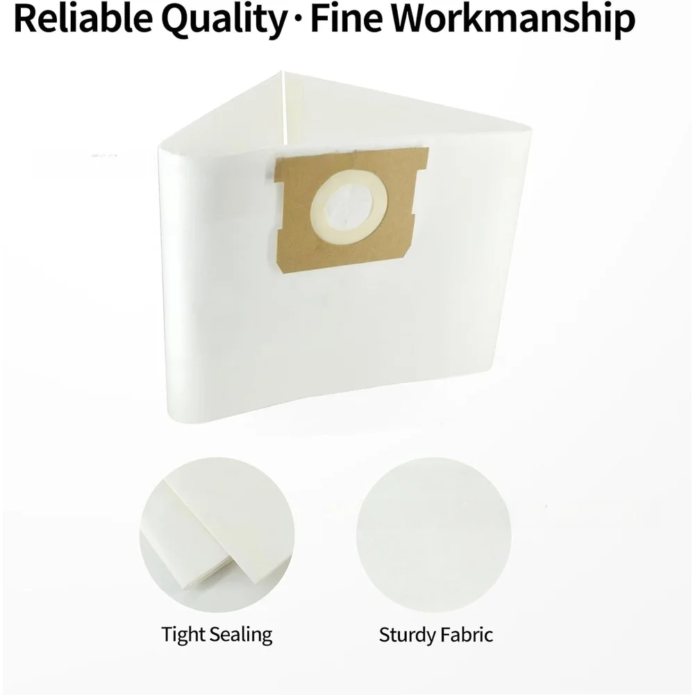 For Karcher WD1 MV1 Filtration Part 2.863-297.0 White Color Nonwoven Vacuum Dirt Sacks 5Pcs High Performance Grime Animal Hair