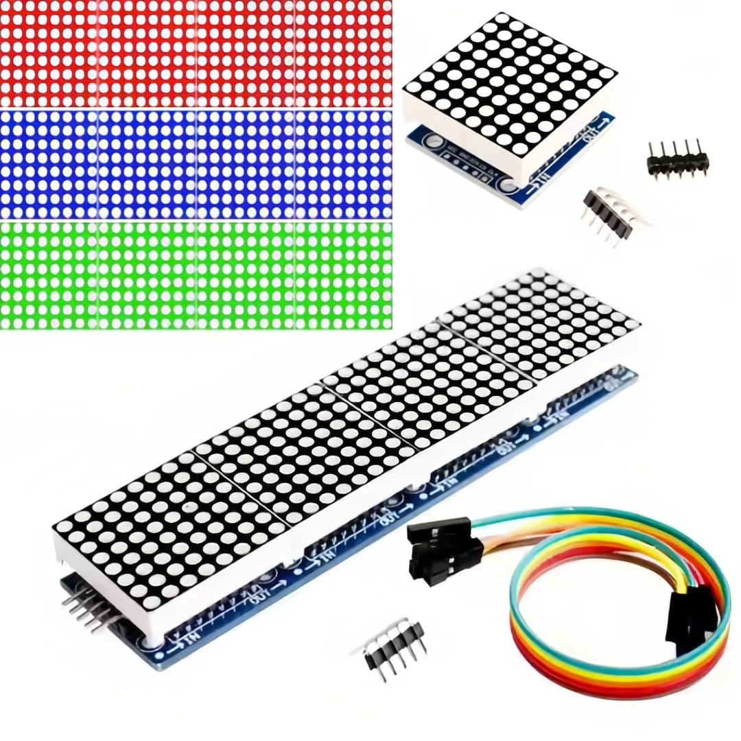MAX7219 Dot Matrix Module 32x8 4 in 1 LED Display Modules Drive with 5Pin Wires for Arduino Raspberry Pi