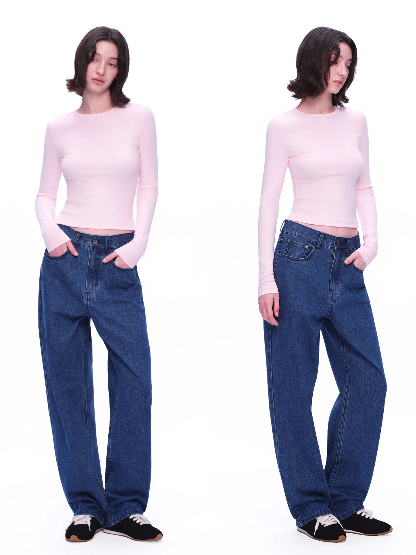 

Deep Blue Cotton Denim Jeans High Waist Cone ape Waed Spring Summer Women's Loose Fit Neutral Sle Emp Page 00% Cotton