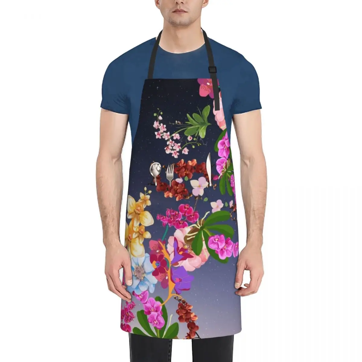 Beautiful Orchids Design Apron Christmas gift kitchen clothes for men Apron