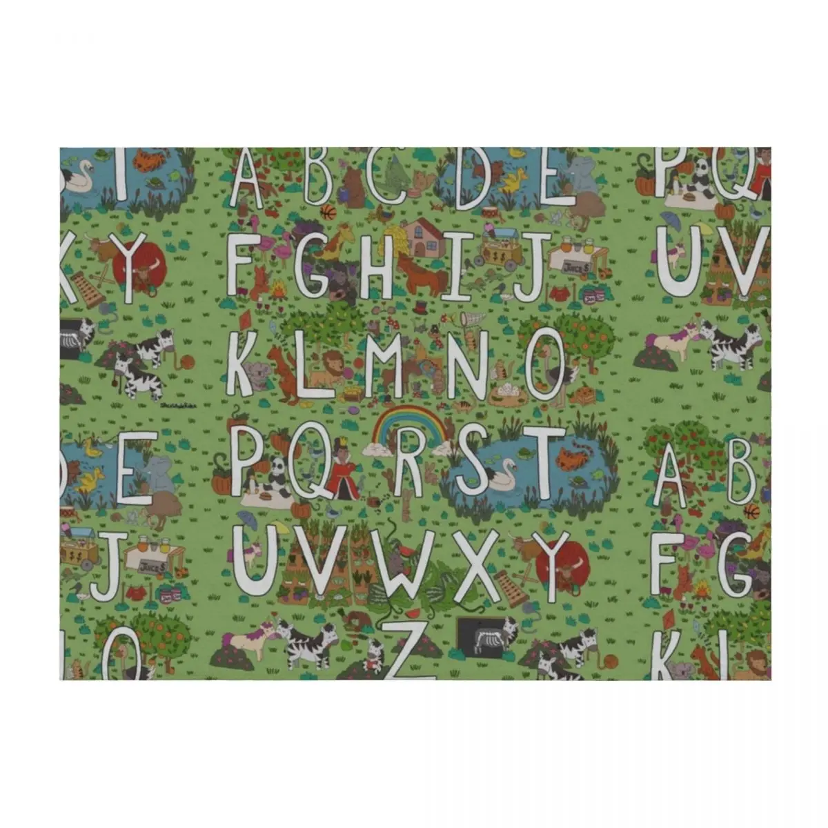 

Alphabet Garden Throw Blanket for babies Softest Designers Moving Blankets