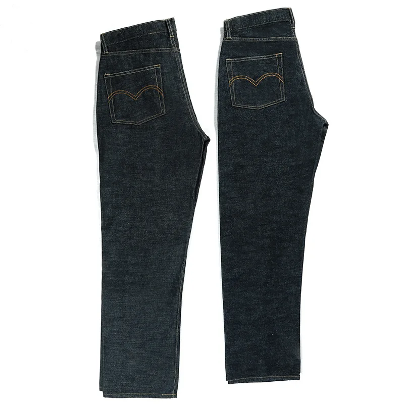 New OKONKWO 15oz heavyweight original color selvedge straight jeans men's cattle-raised tannin jeans