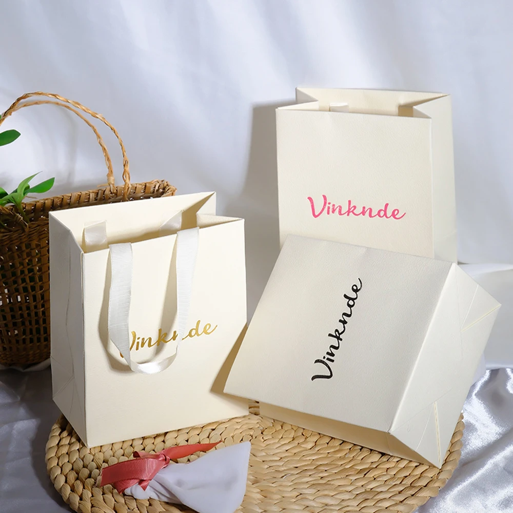 

Пользовательский логотип 12,5 × 15 × 7,5 см, сумка для упаковки ювелирных изделий, бутик, бумажная сумка с узором личи, парфюмерные серьги, браслет, коробка для хранения колец