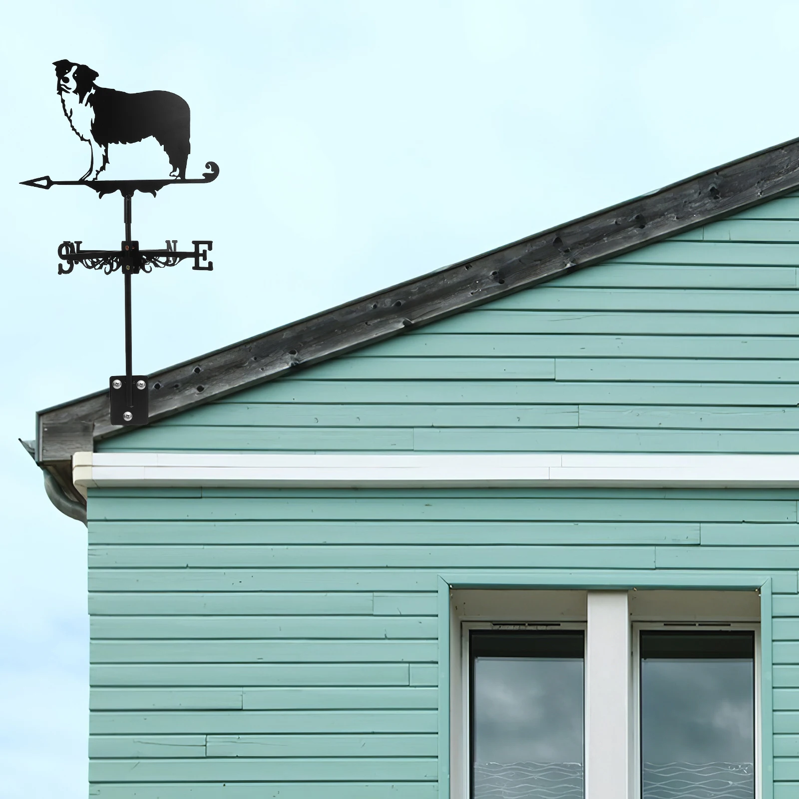 

Lifelike Dog Iron Weathervane Large Size Garden Decor Wind Vane Indicator Exquisite Workmanship Weatherproof Yard Decor