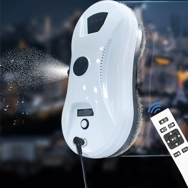 Intelligent Auto Window Cleaning Robot Ultrathin Large Suction Autonomic Path Planning Ultrasonic Atomizing Remote Mop Machine