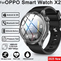 2025 New For Original  OPPO Watch X2 Men GPS Smart Watch 1.53inch Compass IP68 Waterproof Bluetooth Call 100+ Sports Modes Watch