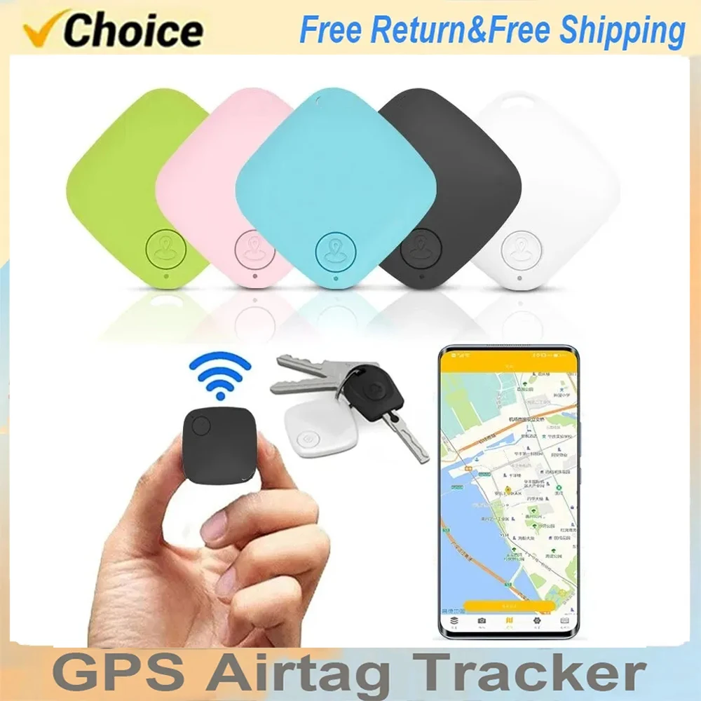 Mini GPS Bluetooth 5.0 Tracker AntiLost Device Round Pet Kids Bag Wallet Key Phone Tracking Smart Finder Locator Pk Airtag