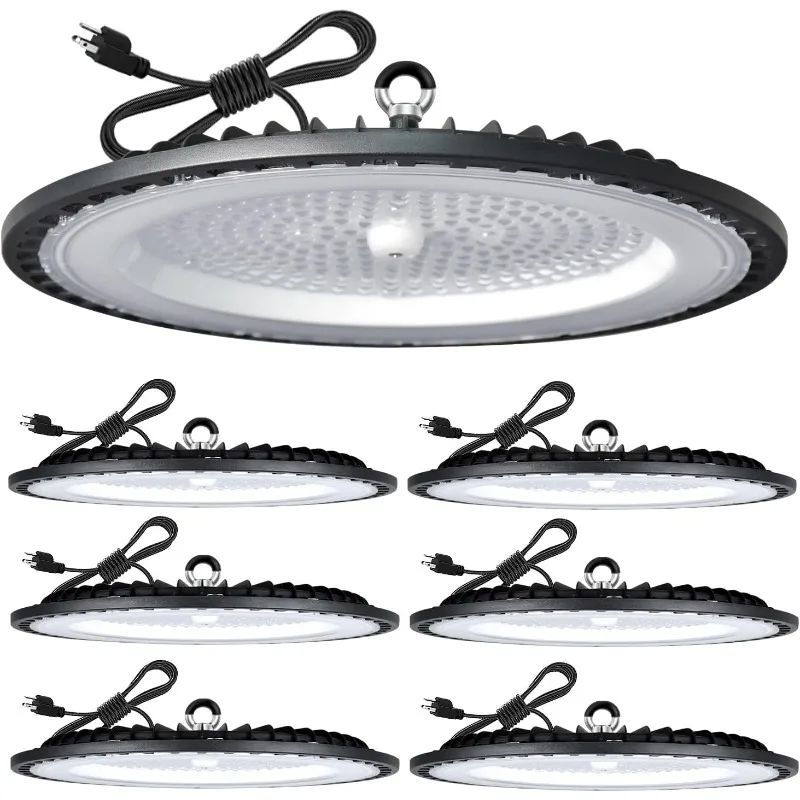 

Светильник Bay Light 200 Вт, Garage Lightsing, Светодиодные светильники для магазинов 5000K Daylight 30000LM, 6 шт., Светодиодные фонари UFO Highbay с вилкой стандарта США, I