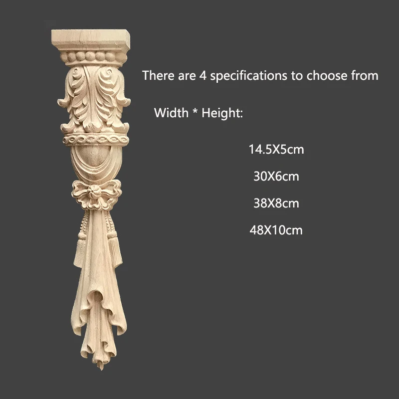 Accessories Carved Stigma Solid Wood Fireplace Cabinet Vertical Flower Roman Column Decoration European Style Home