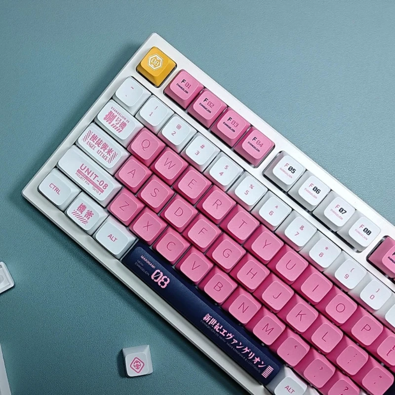 

Thick PBT Dye-SUB XDA Keycaps EVANGELION-08 for Mechanical Keyboard Keypad PINK