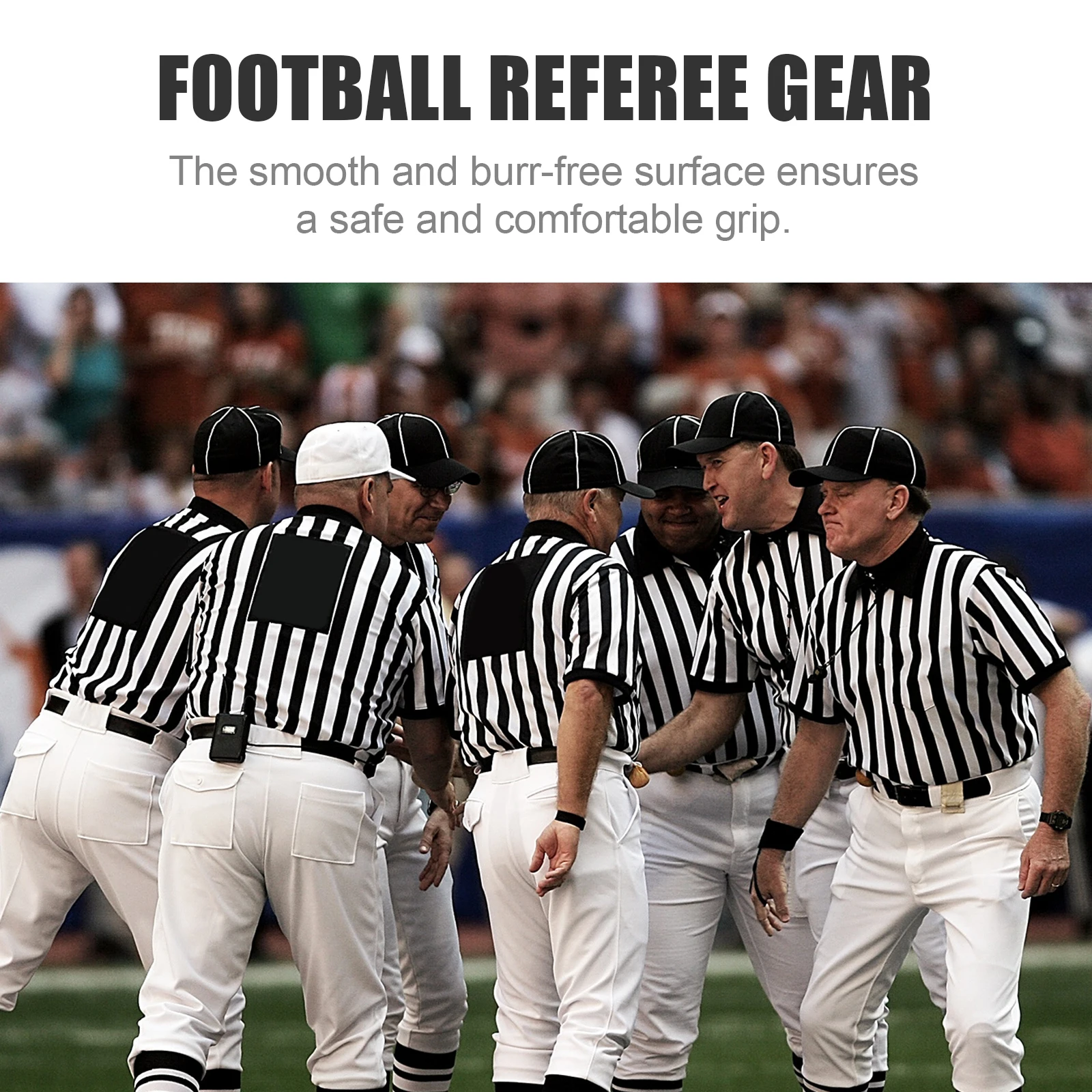 

6pcs Football Referee Wristbands Adjustable Black Bands Essential Soccer Accessories for Match Officials Team Sports
