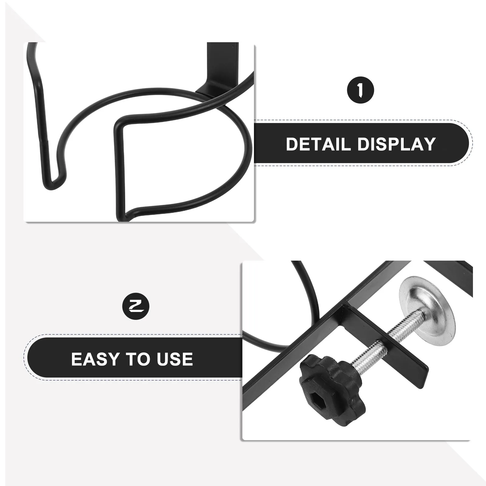Desk Cup Holder Clamp Black Side-Mounted Adjustable Desktop Organizer for Office Cups Mugs Tabletop Beverage Holder Anti-Spill