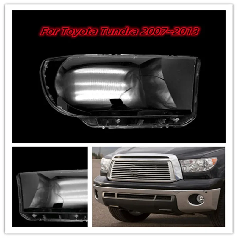 HTTCY  For Toyota Tundra 2007~2013 Headlight Cover Car Headlamp Lens Glass Replacement Front Lampshade Plexiglass Auto Shell