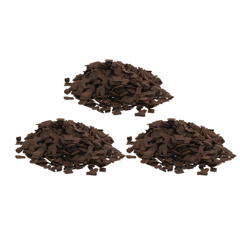 

Brewing Oak Chips 3 Bags Heavy Toasted Barrel Materials BBQ Supplies Small Pieces For Making Red Flavor Enhancement