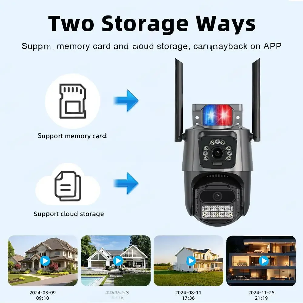 6MP PTZ WiFi Telecamera di sicurezza domestica IP Outdoor Dual Lens 4K HD Monitor Monitoraggio automatico Sorveglianza CCTV iCSee