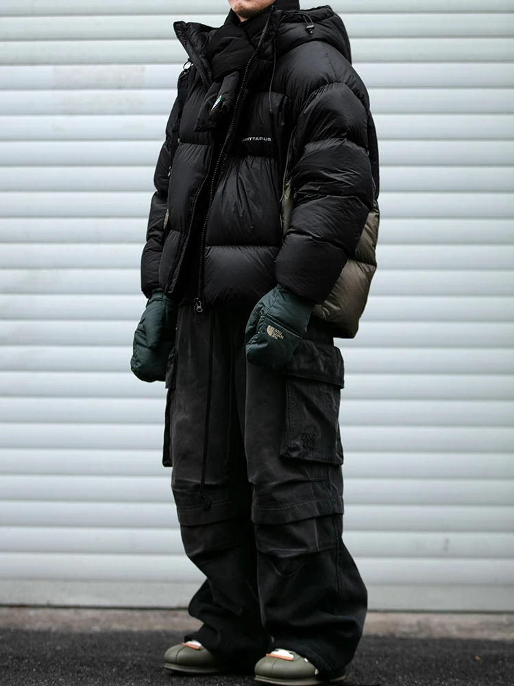 Piumino imbottito con cappuccio color block unisex per escursionismo all'aperto Piumino spesso leggero imbottito caldo antivento per coppie alla moda